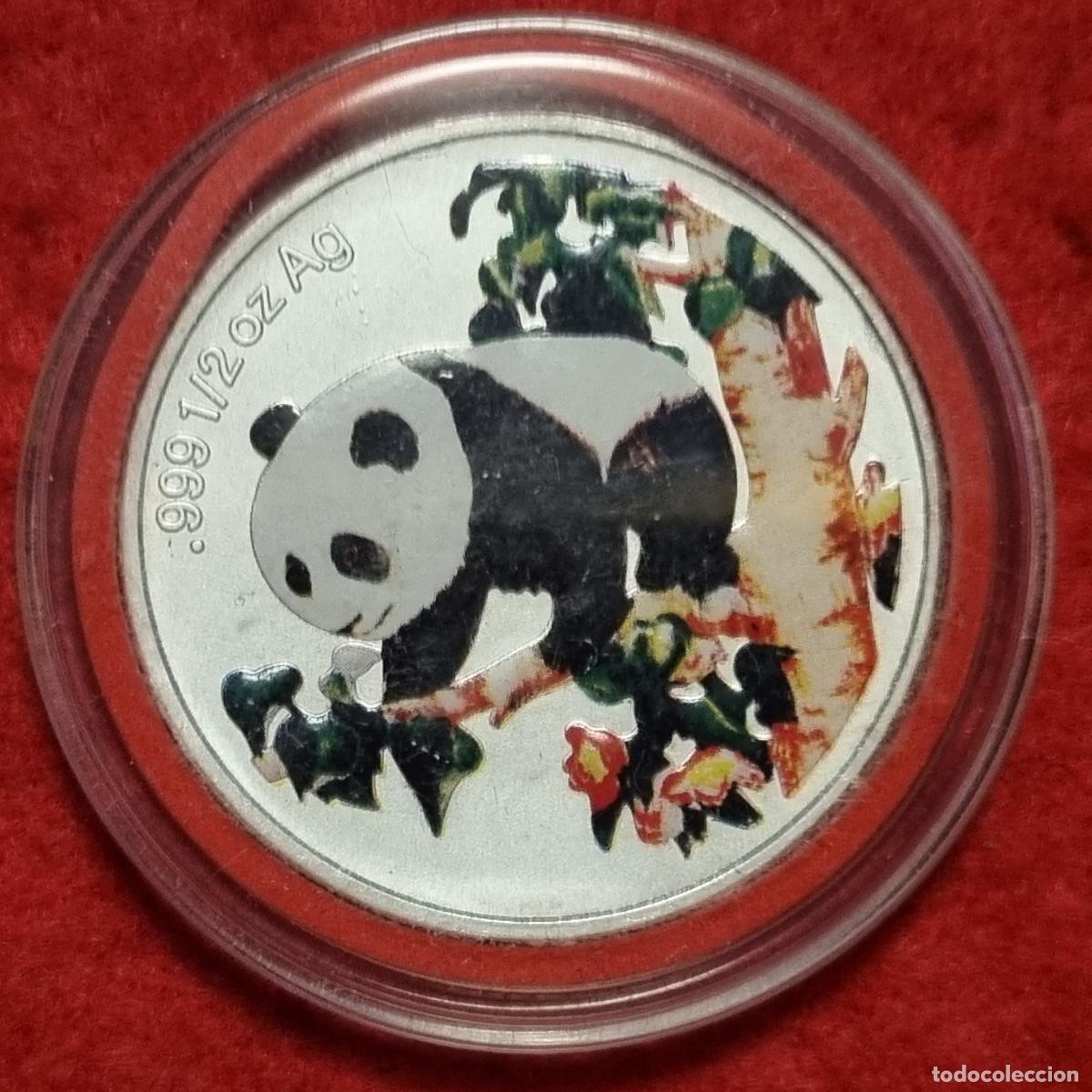 Monedas antiguas de Asia: MEDALLA O MONEDA CHINA OSO PANDA IMITACION A 1/2 ONZA DE PLATA PURA NO ES PLATA ORIGINAL C38