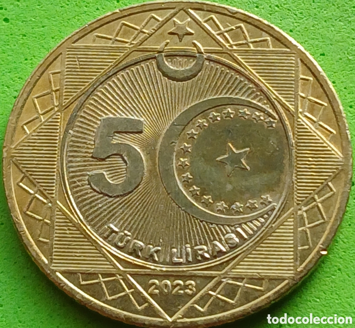 Monedas antiguas de Asia: Turqu&iacute;a 5 liras 2023 UC#476 Establecimiento de la Rep&uacute;blica