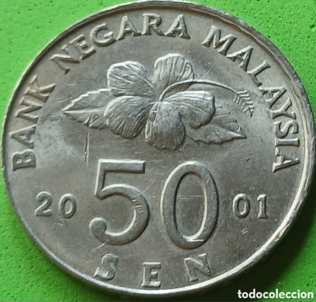 Alte M&uuml;nzen aus Asien: Malasia 50 sen 2001 km#53