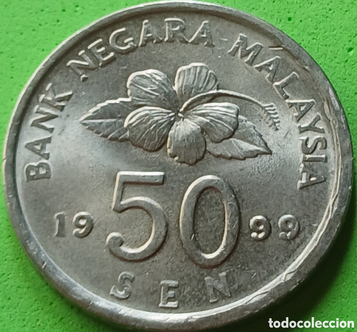 Alte M&uuml;nzen aus Asien: Malasia 50 sen 1999 km#53 poco com&uacute;n