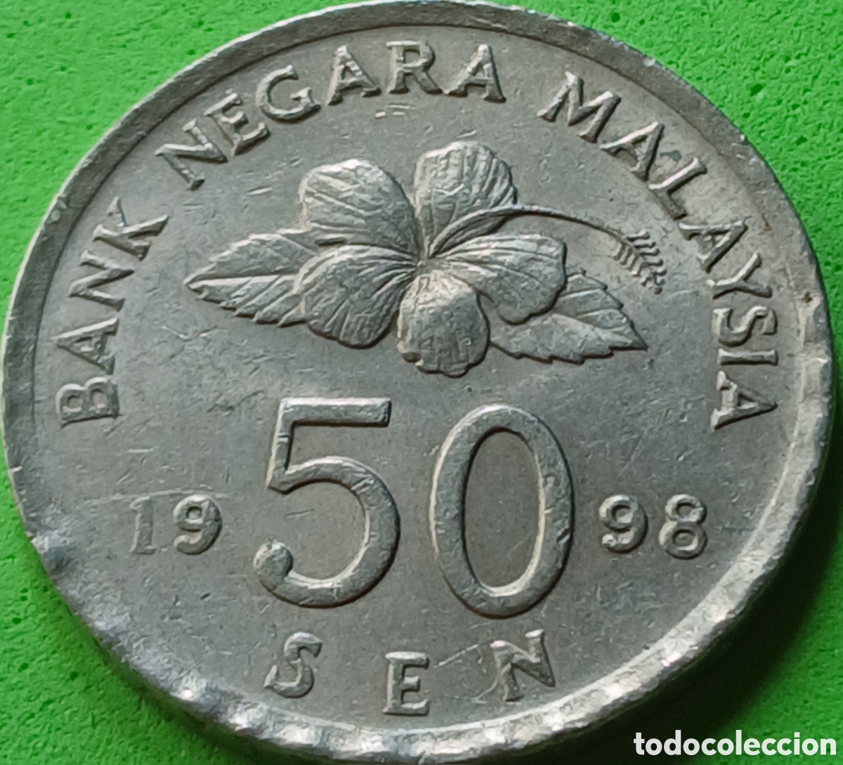 Alte M&uuml;nzen aus Asien: Malasia 50 sen 1998 km#53