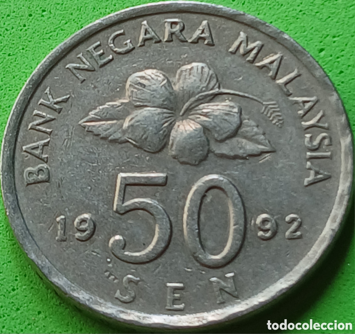Monedas antiguas de Asia: Malasia 50 sen 1992 km#53 poco com&uacute;n