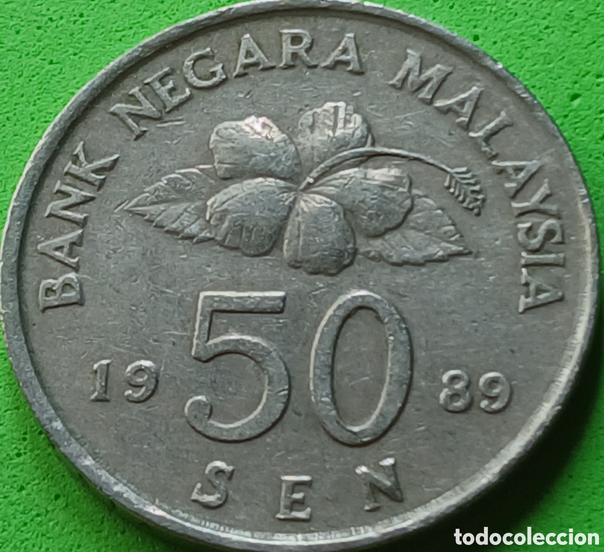 Monedas antiguas de Asia: Malasia 50 sen 1989 km#53 ESCASA!