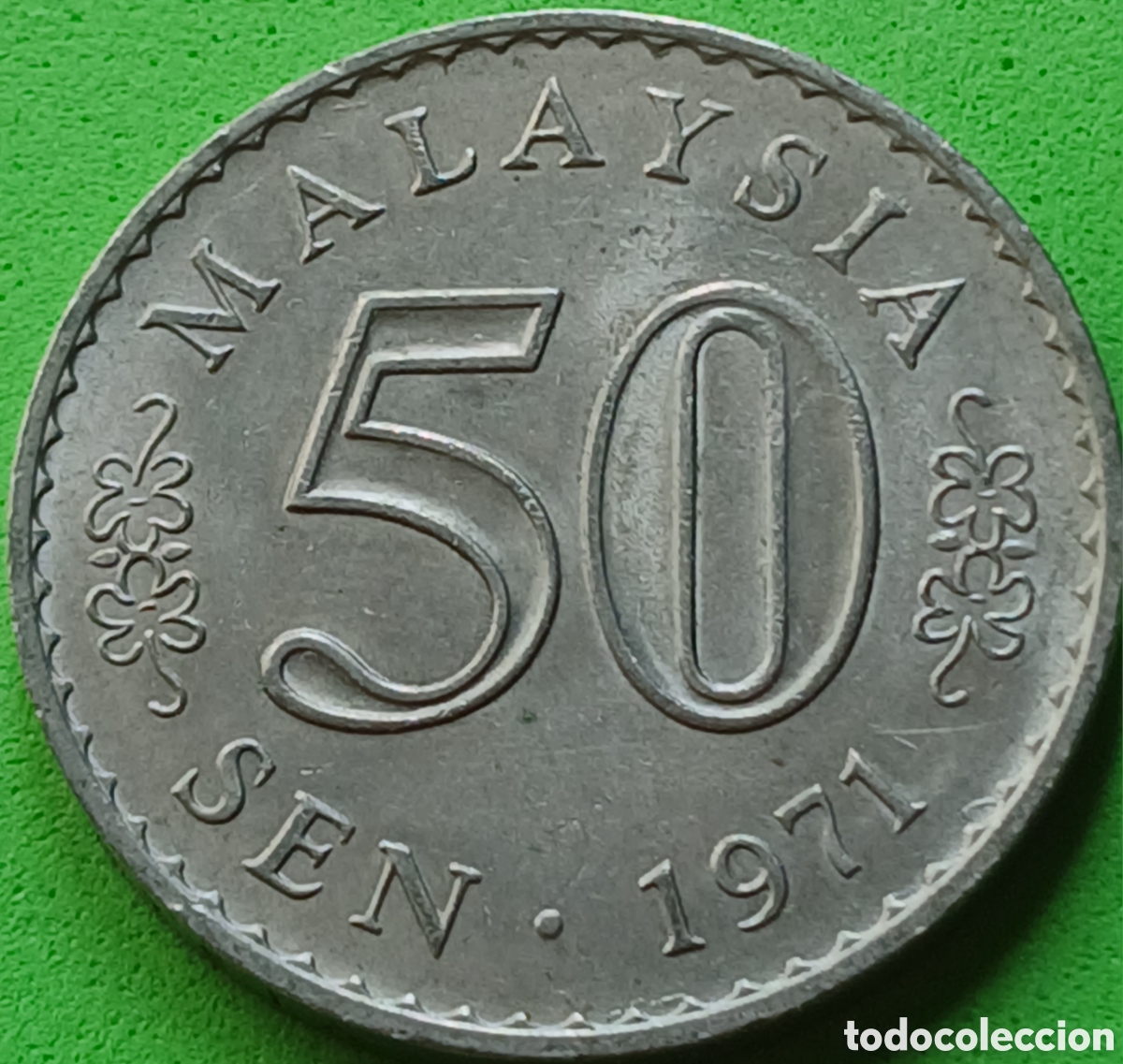 Monedas antiguas de Asia: Malasia 50 sen 1971 km#5 poco com&uacute;n