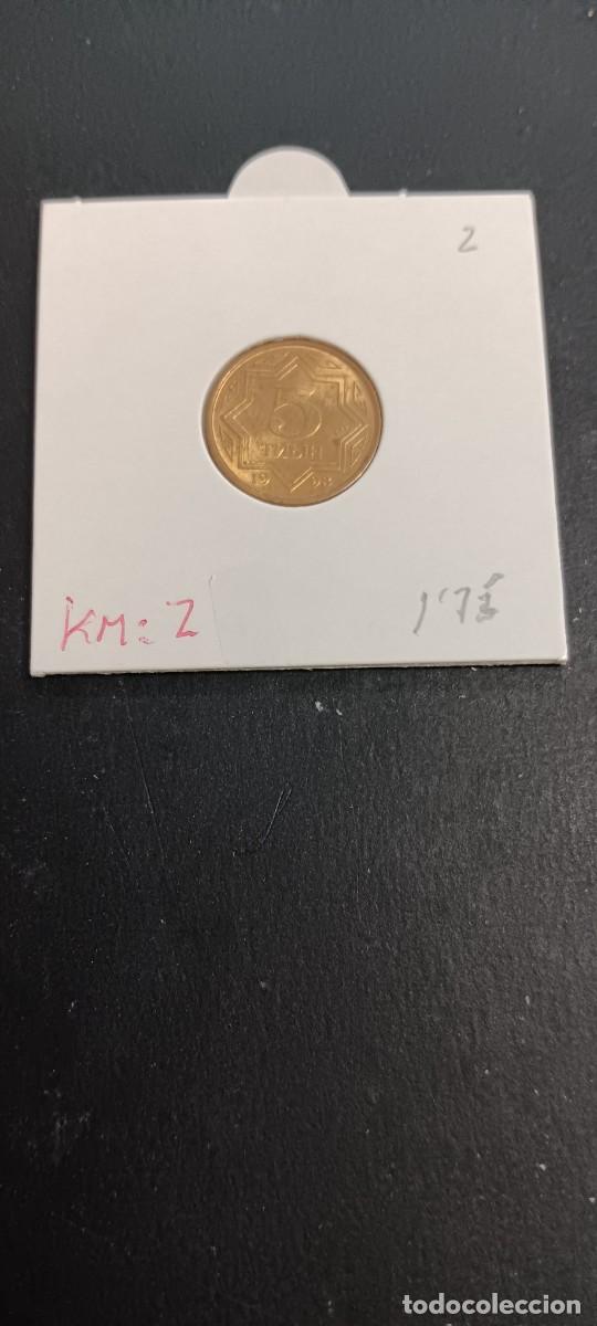Monedas antiguas de Asia: KAZAJISTAN 5 TYIN 1993 S/C KM=2(LAT&Oacute;N-ZINC)