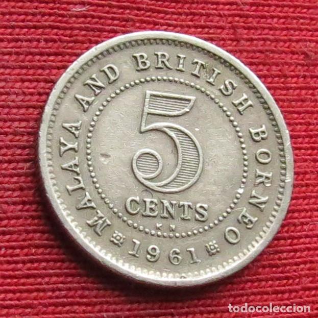 Moedas antigas da &Aacute;sia: Malaya y Borneo Brit&aacute;nico 5 cent 1961 KN British Malaysia #2