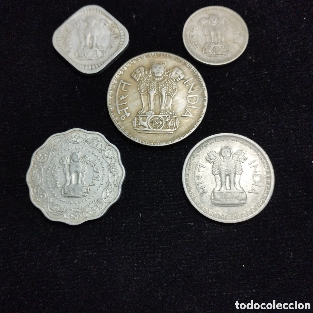 Monedas antiguas de Asia: Lote X4 monedas India, todos los valores diferentes.