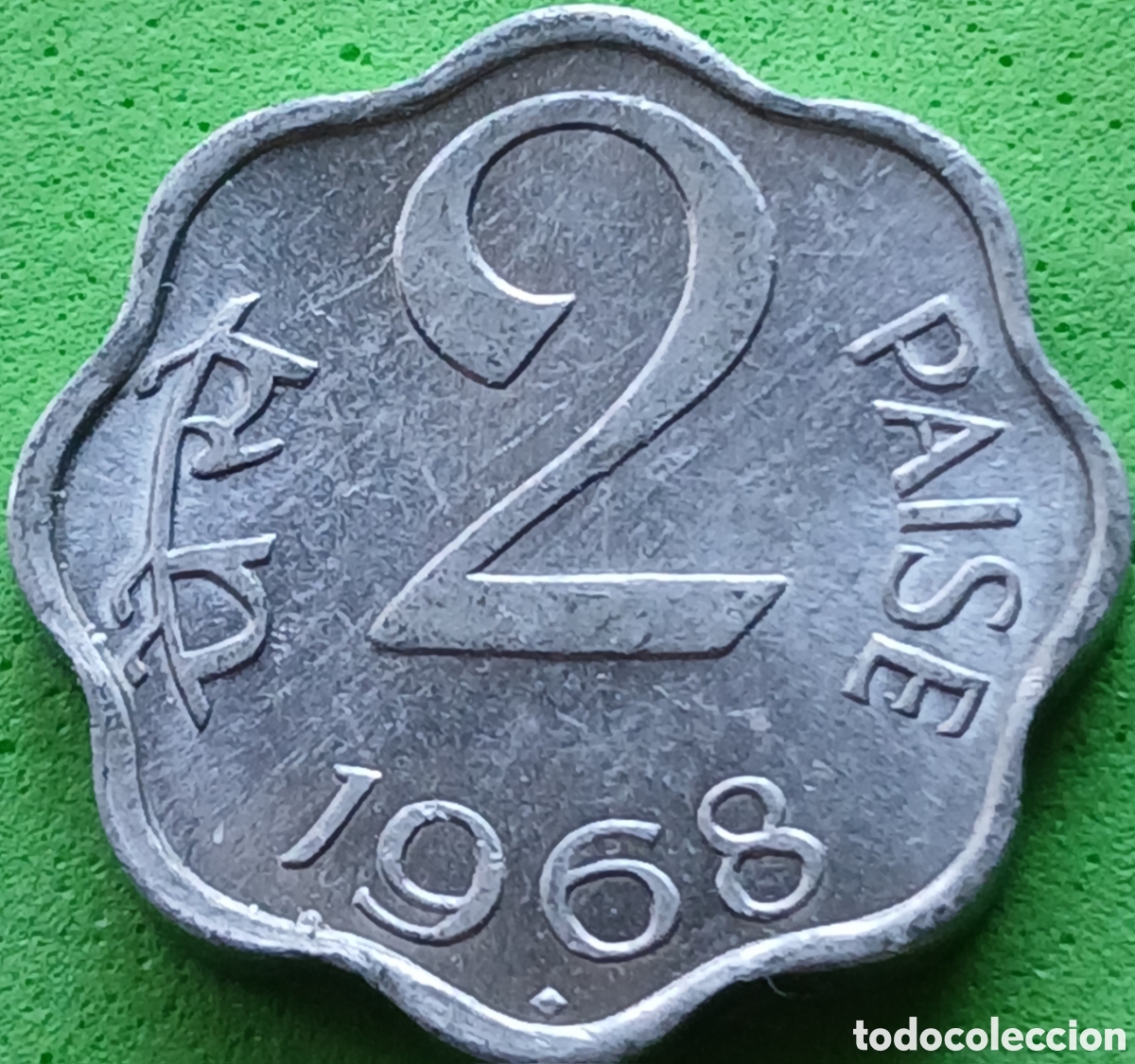 Monedas antiguas de Asia: India 2 paise 1968 km#13.5 ceca Bombay