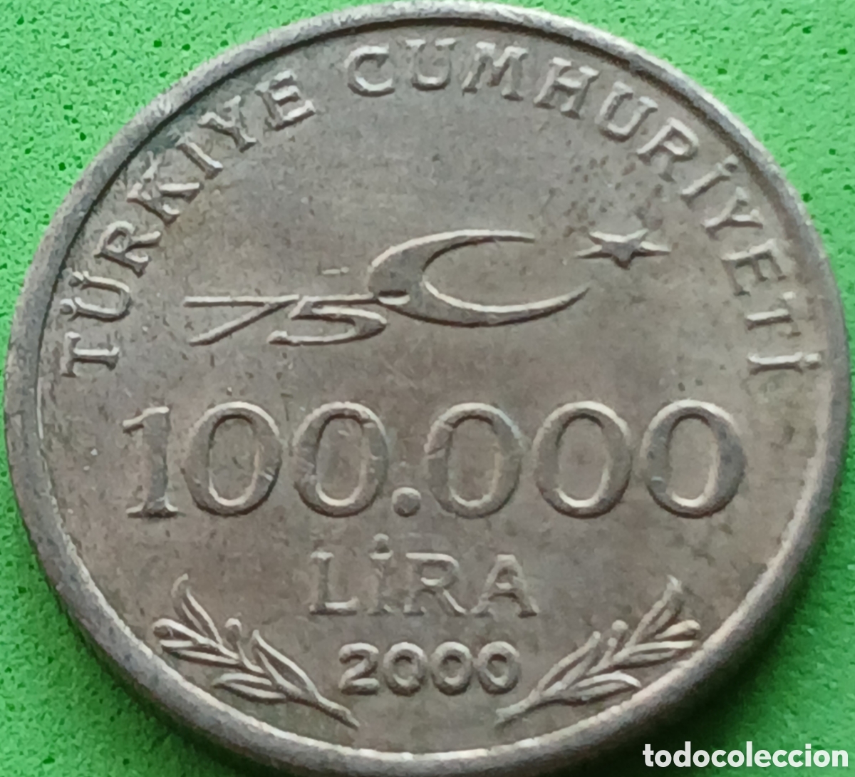 Monedas antiguas de Asia: Turqu&iacute;a 100.000 liras 2000 km#1078