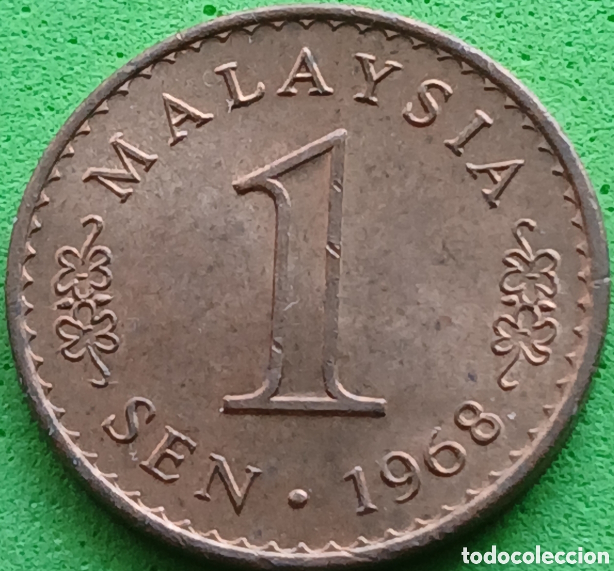 Monedas antiguas de Asia: Malasia 1 sen 1968 km#1 ESCASA!