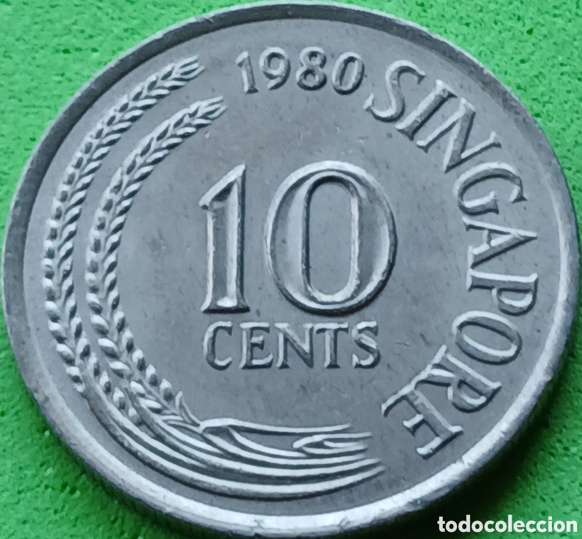 Monedas antiguas de Asia: Singapur 10 cents 1980 km#3 sin marca de ceca