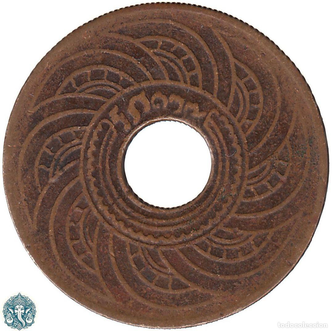 Monedas antiguas de Asia: TAILANDIA 1 Satang 127 ๑๒๗ 1908 Rama V Y#35
