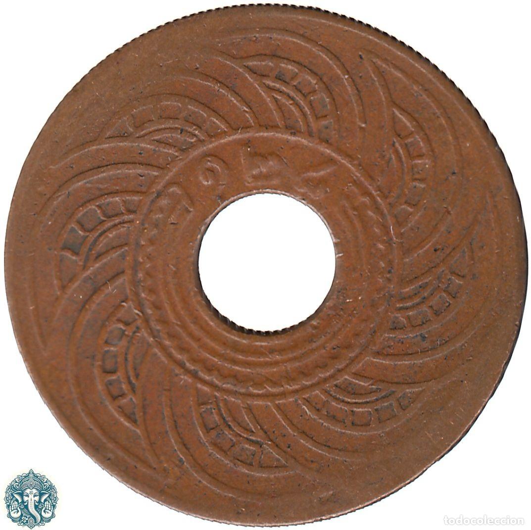 Monedas antiguas de Asia: TAILANDIA 1 Satang 128 ๑๒๘ 1909 Rama V Y#35