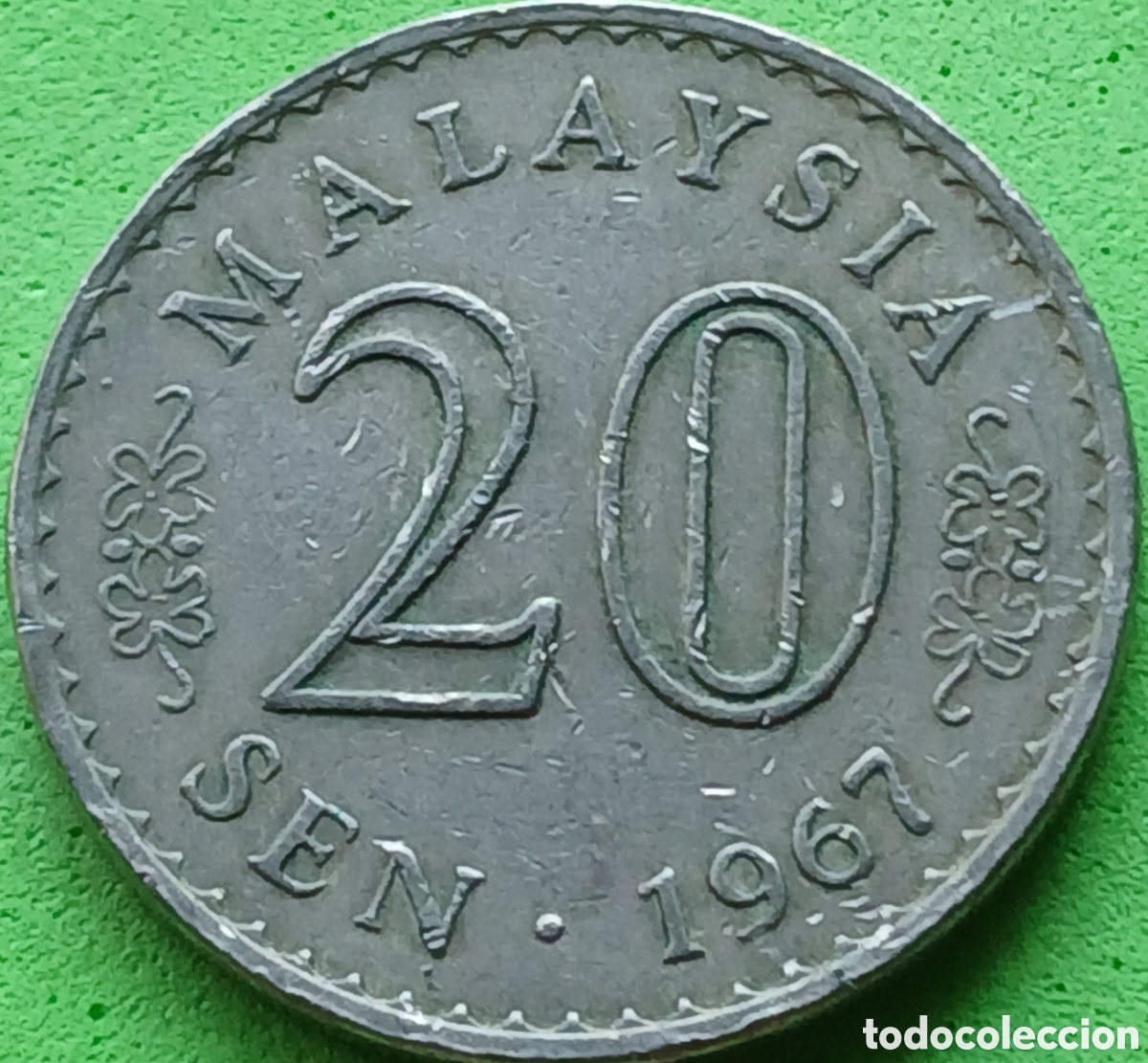 Monedas antiguas de Asia: Malasia 20 sen 1967 km#4