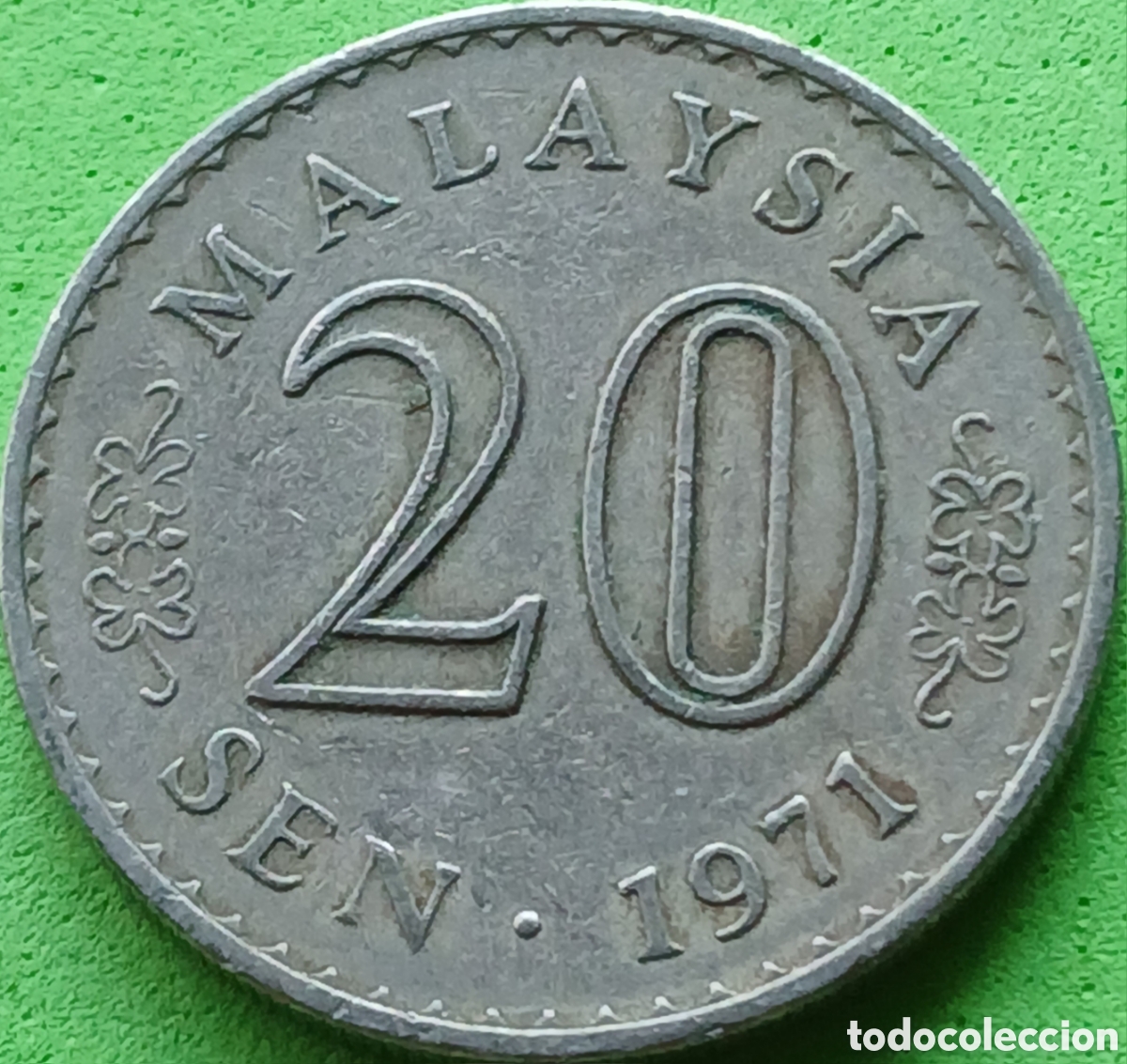 Monedas antiguas de Asia: Malasia 20 sen 1971 km#4