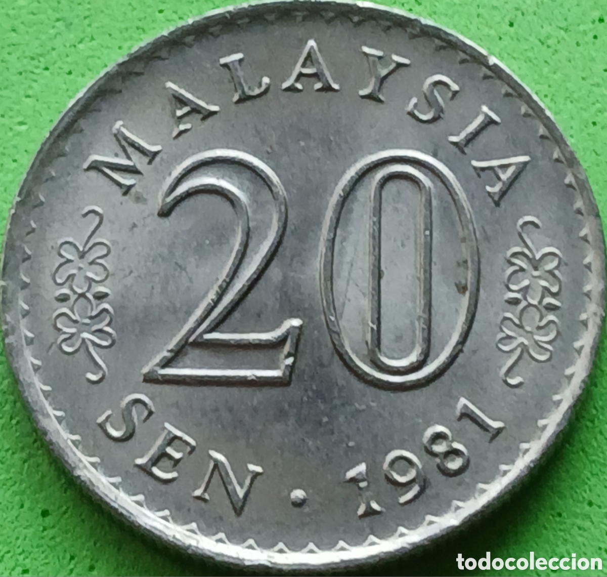 Monedas antiguas de Asia: Malasia 20 sen 1981 km#4 sin marca de ceca