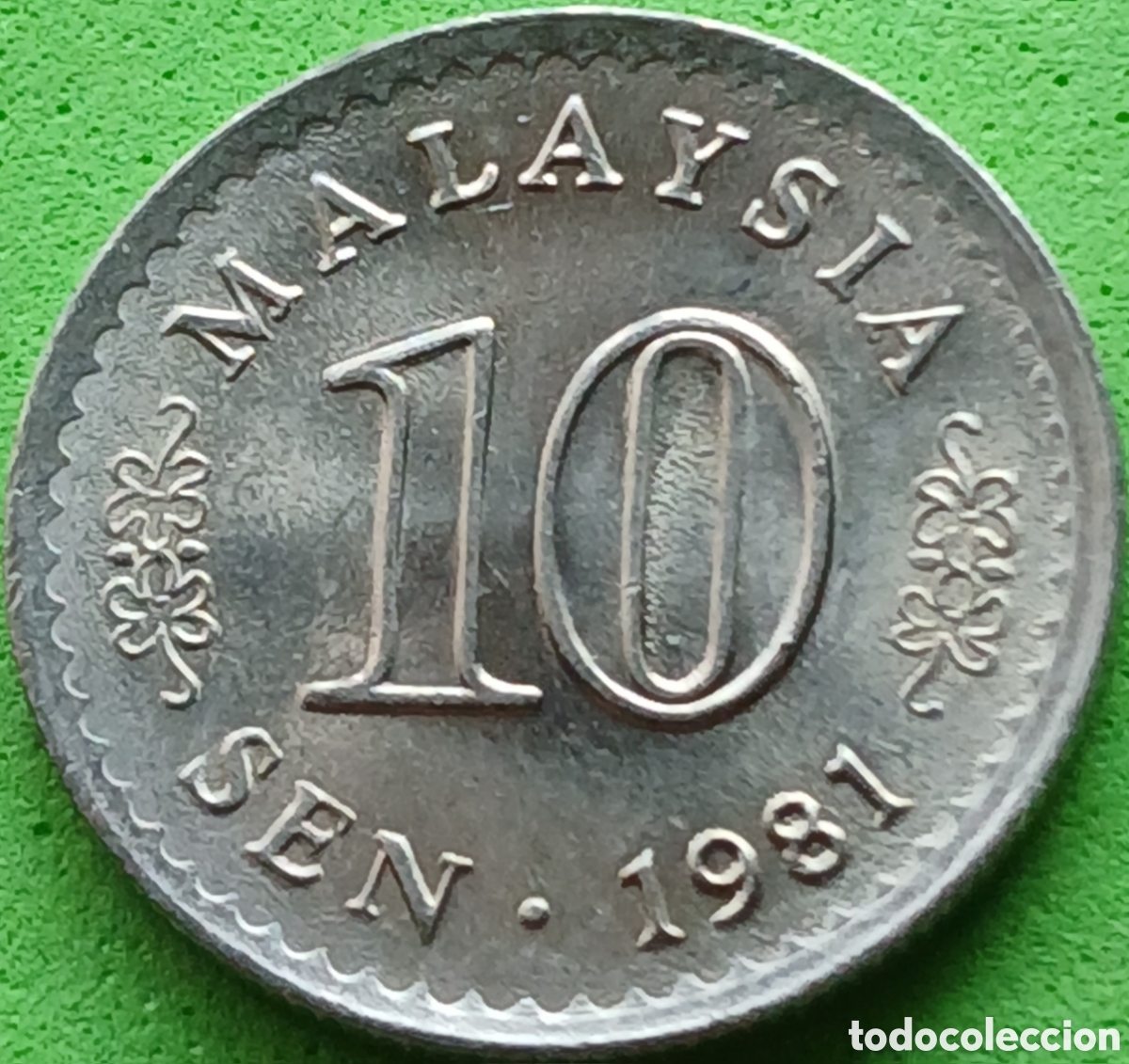 Monedas antiguas de Asia: Malasia 10 sen 1981 km#3 sin marca de ceca