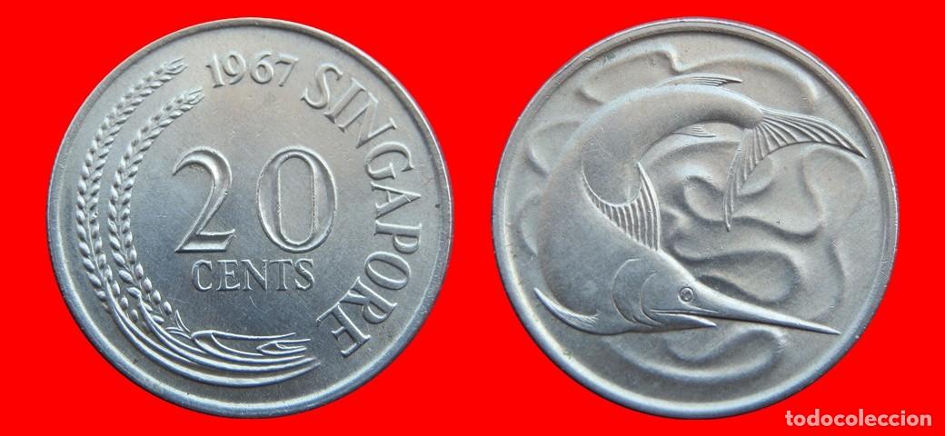 Monedas antiguas de Asia: 20 CENTAVOS 1967 SINGAPUR-150622