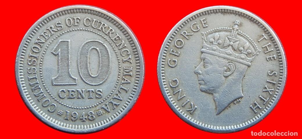 Monedas antiguas de Asia: 10 CENTAVOS 1948 MALAYA-150639