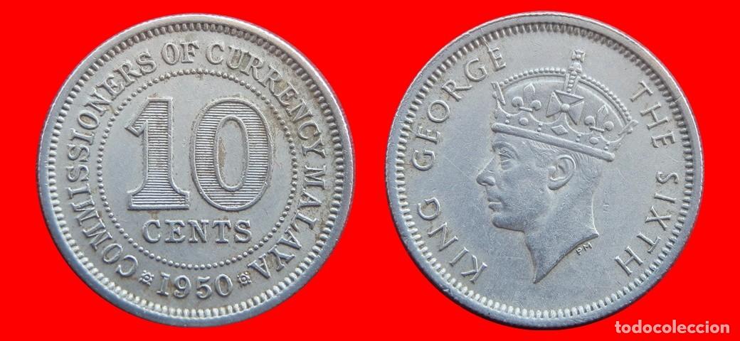 Monedas antiguas de Asia: 10 CENTAVOS 1950 MALAYA-150640