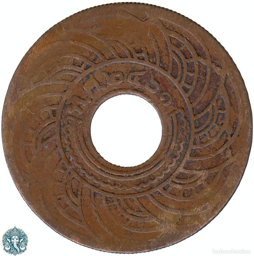 Monedas antiguas de Asia: TAILANDIA 1 Satang 2461 ๒๔๖๑ (1918) Rama VI Y#35 THAILANDIA palo del ๖ (6) corto