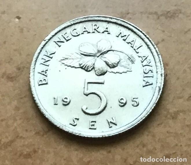 Monedas antiguas de Asia: 5 sen de Malasia. A&ntilde;o 1995