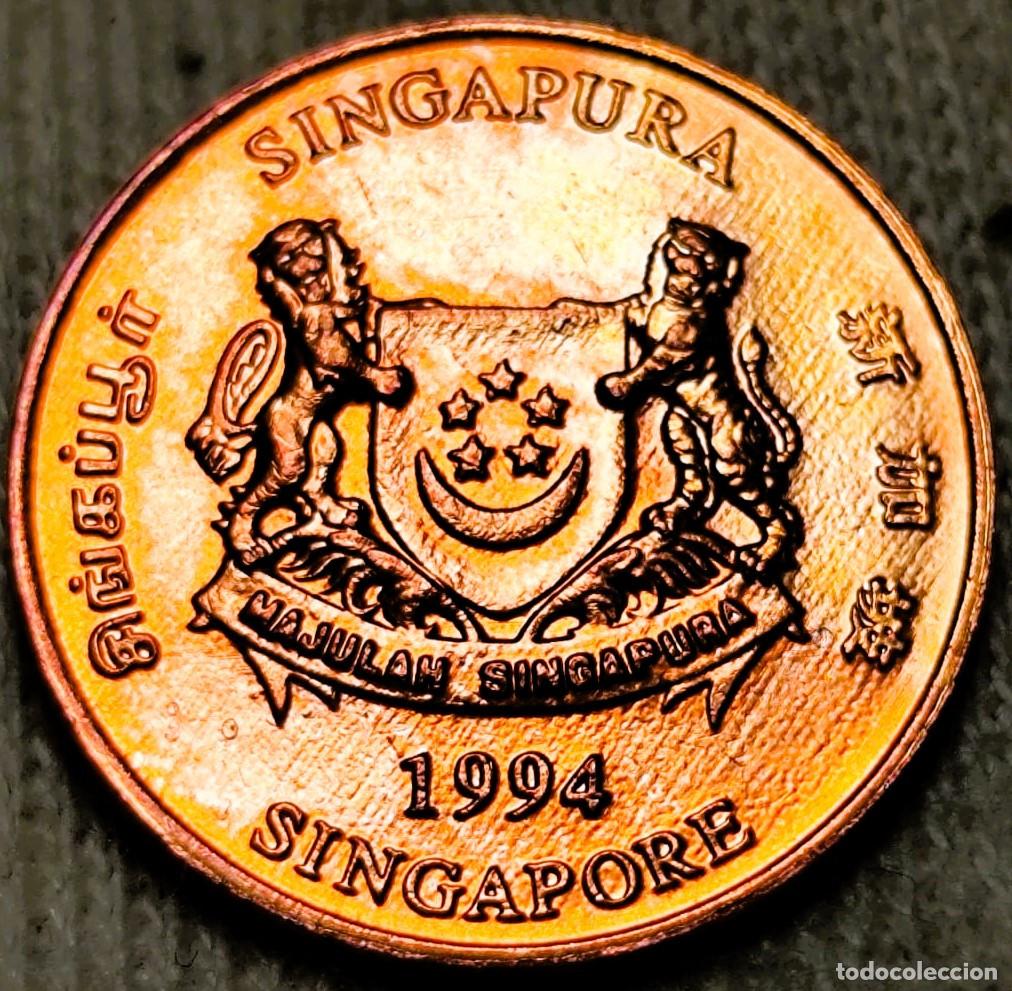 Monedas antiguas de Asia: Singapur 1 Centavo 1994 Sin Circular Lote 2093