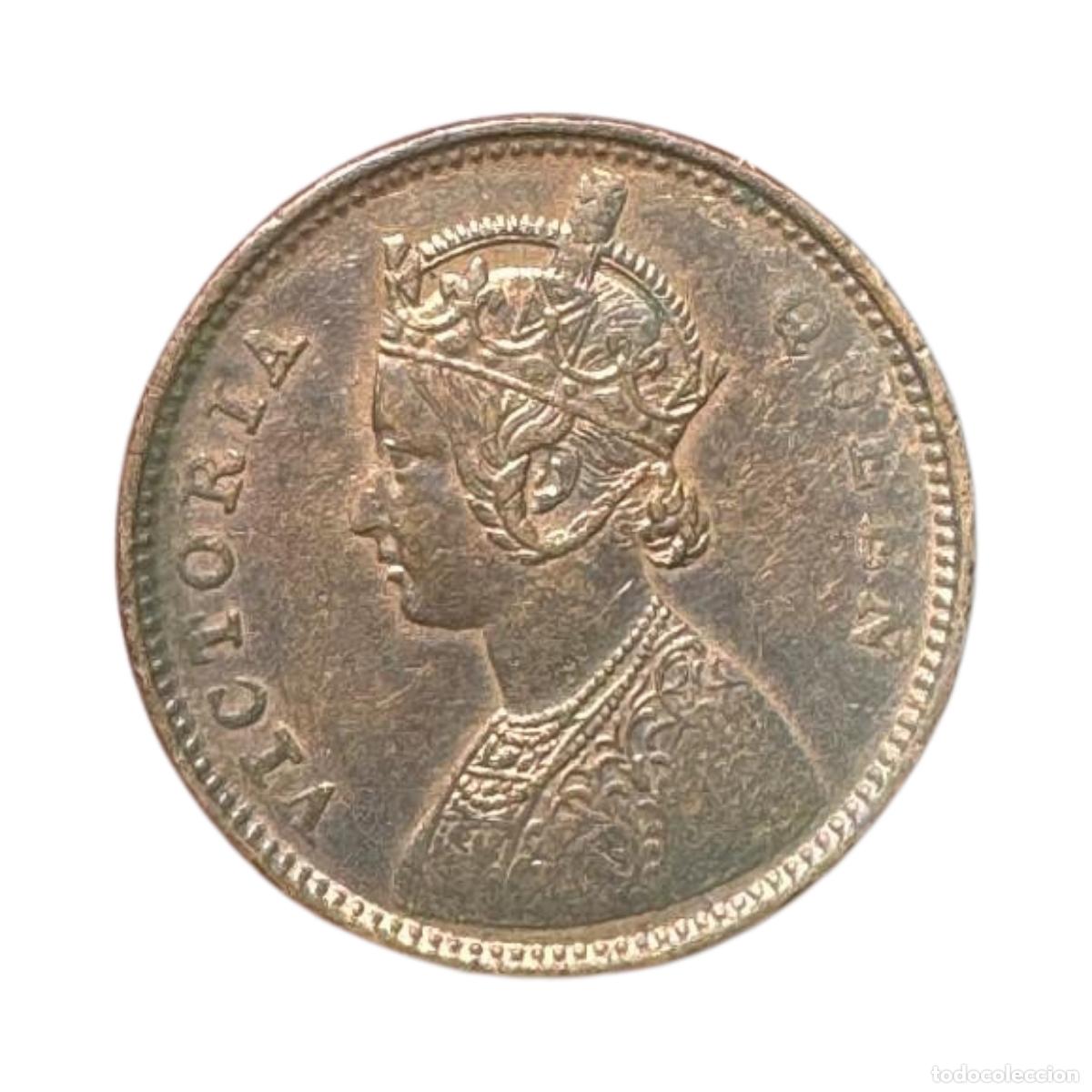 Monedas antiguas de Asia: NT/ INDIA BRIT&Aacute;NICA 1/4 ANNA 1862 VICTORIA BRILLO ORIGINAL (M1149)