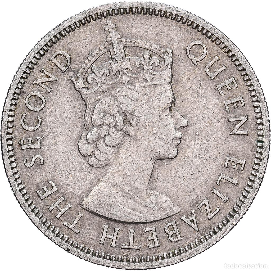 Monedas antiguas de Asia: [#1513377] Moneda, PEN&Iacute;NSULA MALAYA & BORNEO BRIT&Aacute;NICO, 20 Cents, 1961, MBC, Cobre -