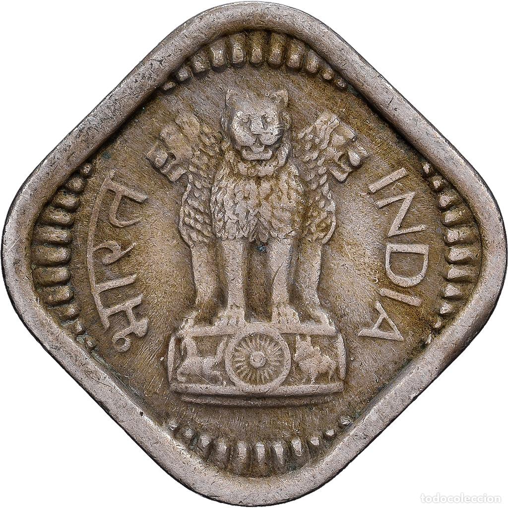 Monedas antiguas de Asia: [#1513399] India, 5 Naye Paise, 1958, Hyderabad, N&iacute;quel, BC+, KM:16