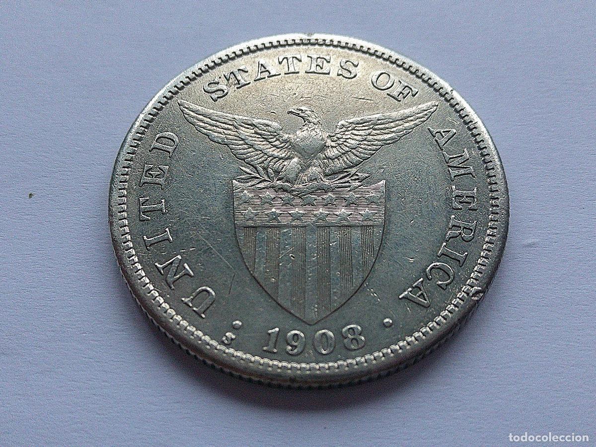 Monedas antiguas de Asia: Filipinas 1 peso de plata 1908 S 29dz28