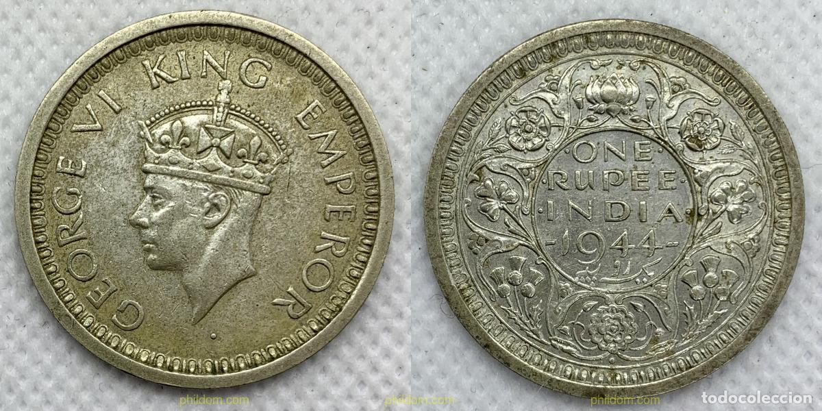 Monedas antiguas de Asia: 2451 INDIA 1944 INDIA ONE RUPEE 1944