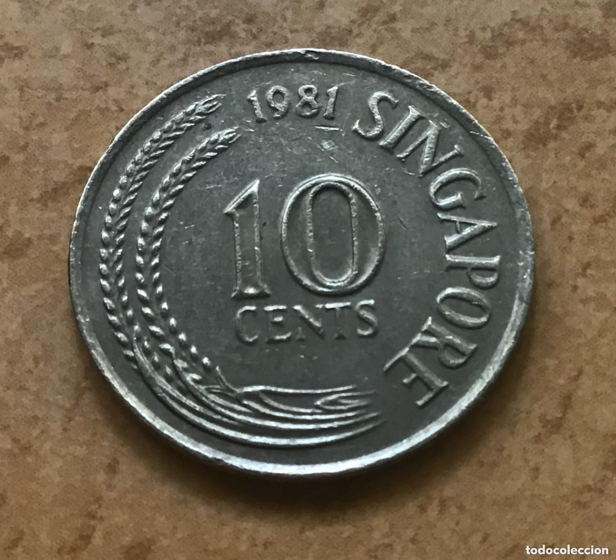 Monedas antiguas de Asia: 10 centavos de Singapur. A&ntilde;o 1981 - Foto 1