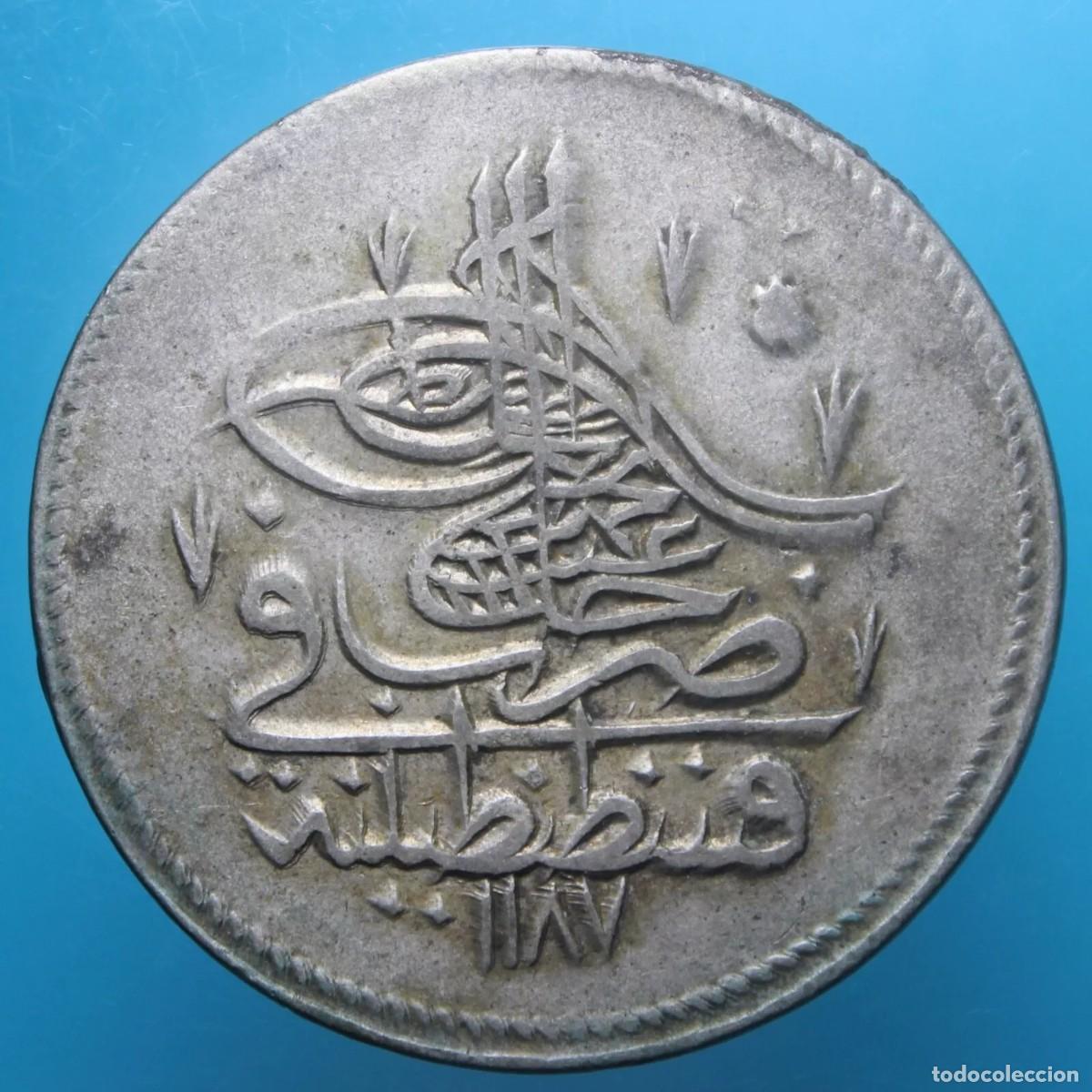Monedas antiguas de Asia: PIASTRA (40 PARA) 1187/2 A.H. (1774-1775) ABDULHAMID I. IMPERIO OTOMANO