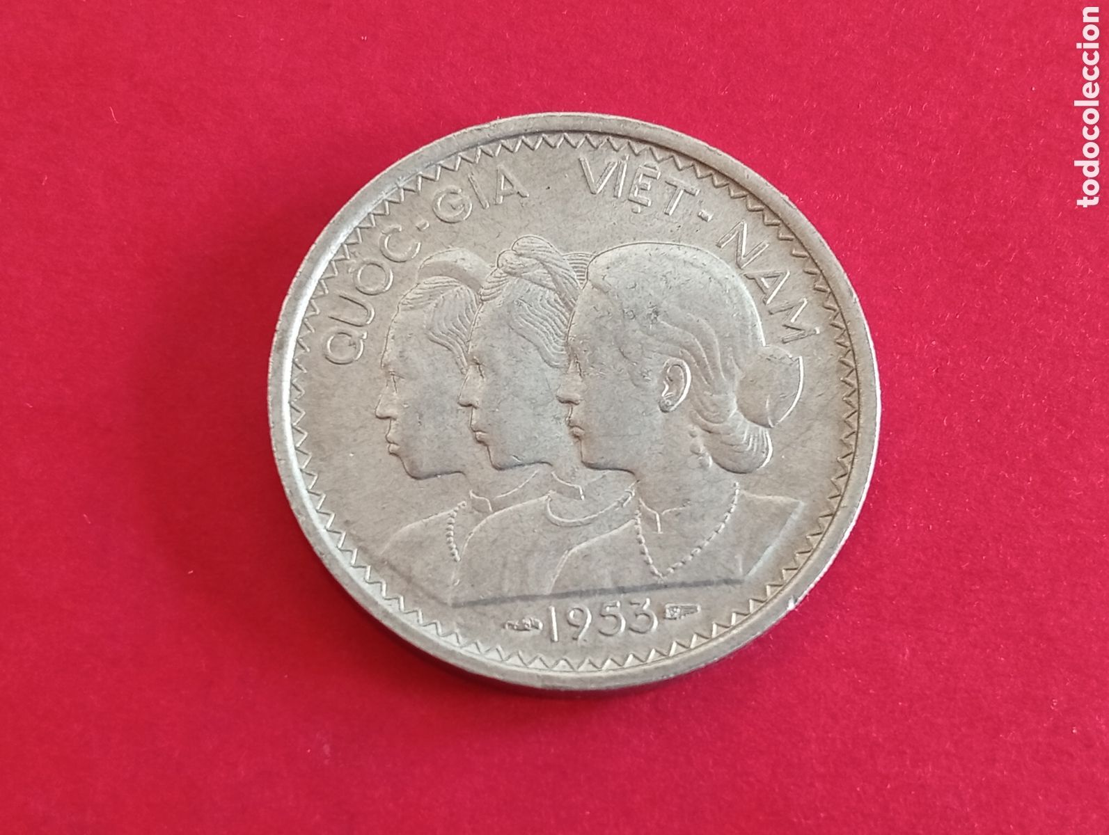 Monedas antiguas de Asia: 20 su de Vietnam 1953