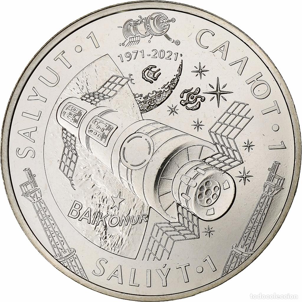 Monedas antiguas de Asia: [#1306412] Kazajist&aacute;n, 100 Tenge, Salyut-1, 2021, Kazakhstan Mint, Cobre - n&iacute;quel, SC