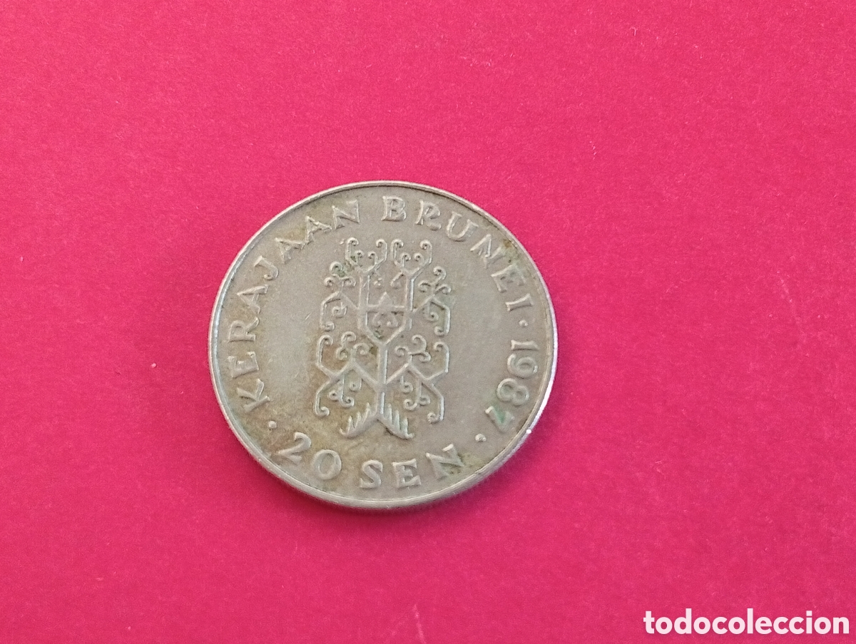 Monedas antiguas de Asia: 20 sen de Brun&eacute;i 1987