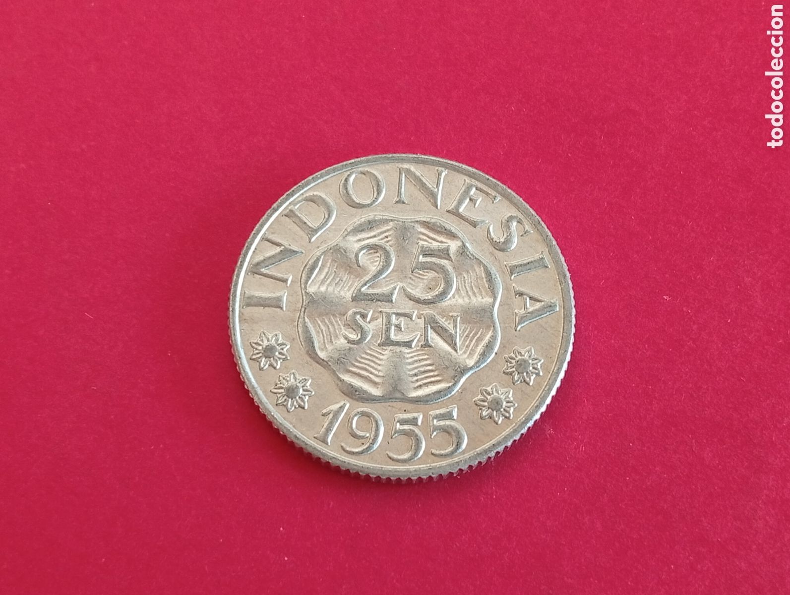 Monedas antiguas de Asia: 25 sen de Indonesia 1955