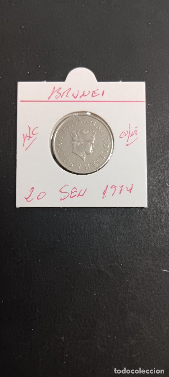 Moedas antigas da &Aacute;sia: BRUNEI 20 SEN 1974 BC KM=12 (CUPRONIQUEL)