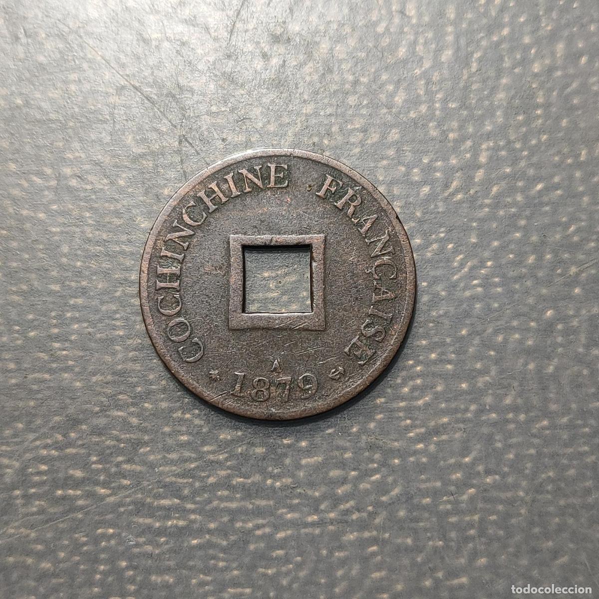 Monedas antiguas de Asia: CONCHINCHINA FRANCESA VIETNAM SAPEQUE 1879