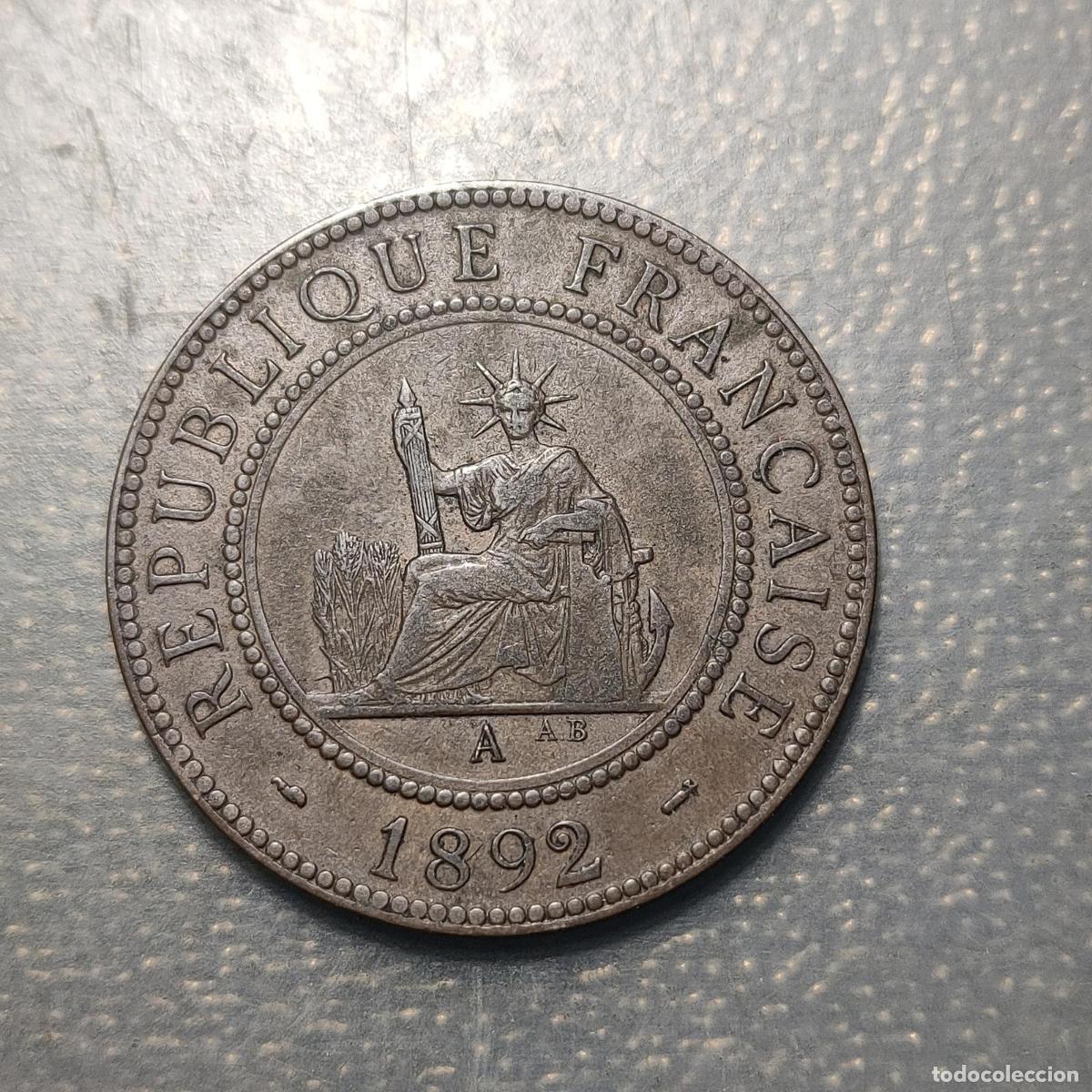 Monedas antiguas de Asia: FRENCH INDOCHINE INDOCHINA FRANCESA 1 CENTIME 1892 MBC+