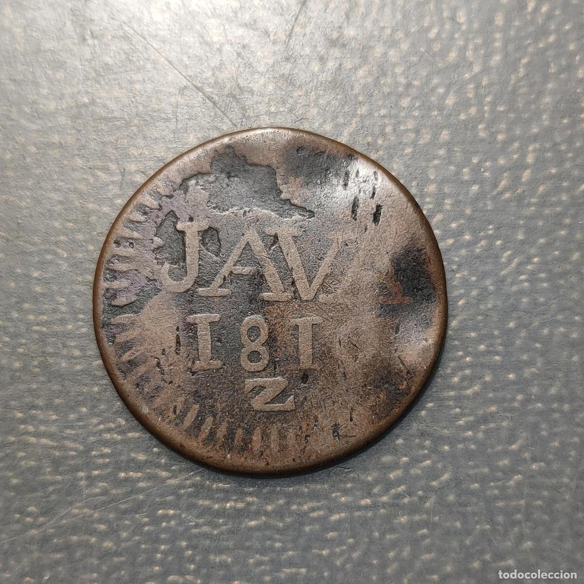 Monedas antiguas de Asia: INDIAS HOLANDESAS INDONESIA LOUIS NAPOLEON 1/2 STUIVER 1810 Z BC