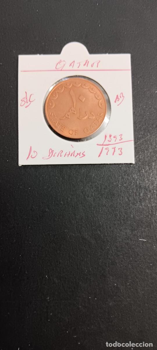 Monedas antiguas de Asia: QATAR 10 DIRHAM 1973(1393) S/C KM=1 (BRONCE)