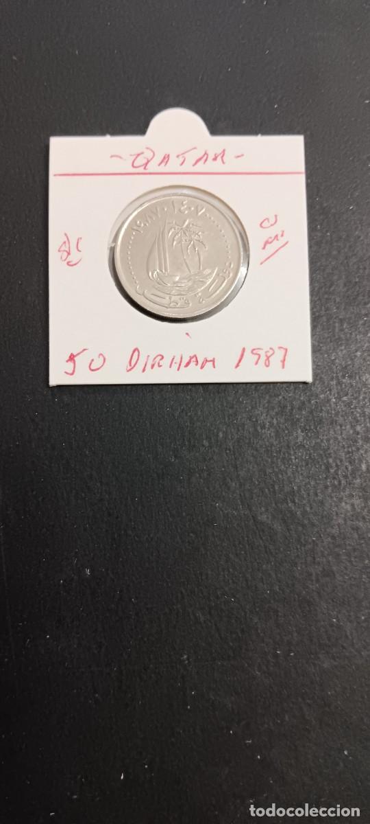 Monedas antiguas de Asia: QATAR 50 DIRHAM 1987(1407) S/C KM=5 (CUPRONIQUEL)