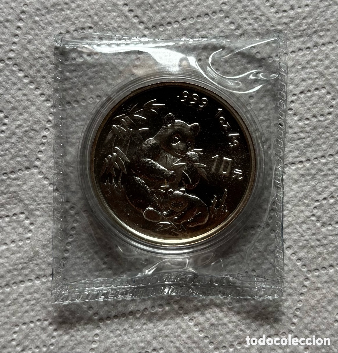 Monedas antiguas de Asia: Moneda Plata 1 onza Panda China 1996 Fecha Peque&ntilde;a Sellada