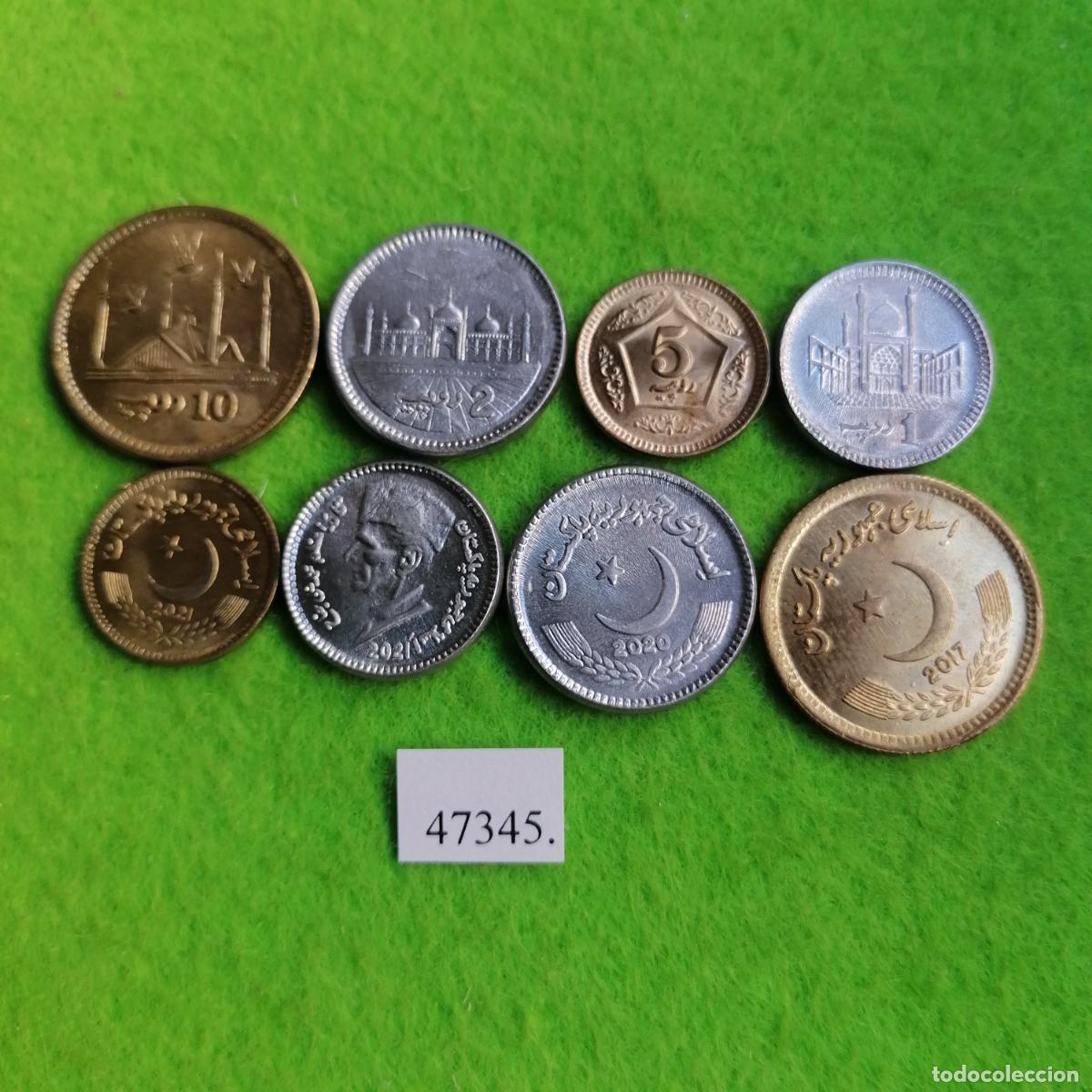 Monedas antiguas de Asia: Paquist&aacute;n 2017 2021, 4 monedas, 1, 2, 5, y 10 rupias, Pakistan, 47345 3