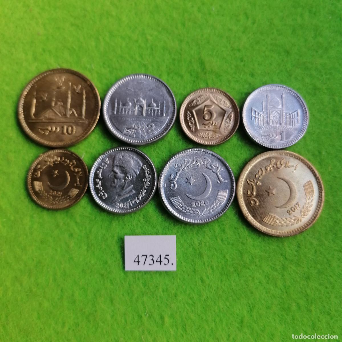 Monedas antiguas de Asia: Paquist&aacute;n 2017 2021, 4 monedas, 1, 2, 5, y 10 rupias, Pakistan, 47345 2