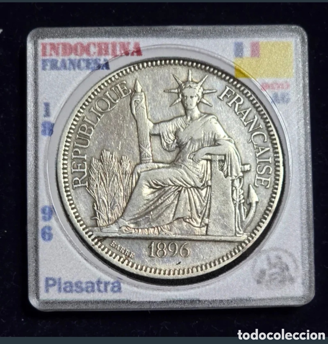 Monedas antiguas de Asia: Indochina Francesa Plata Piastra de Comercio 1896