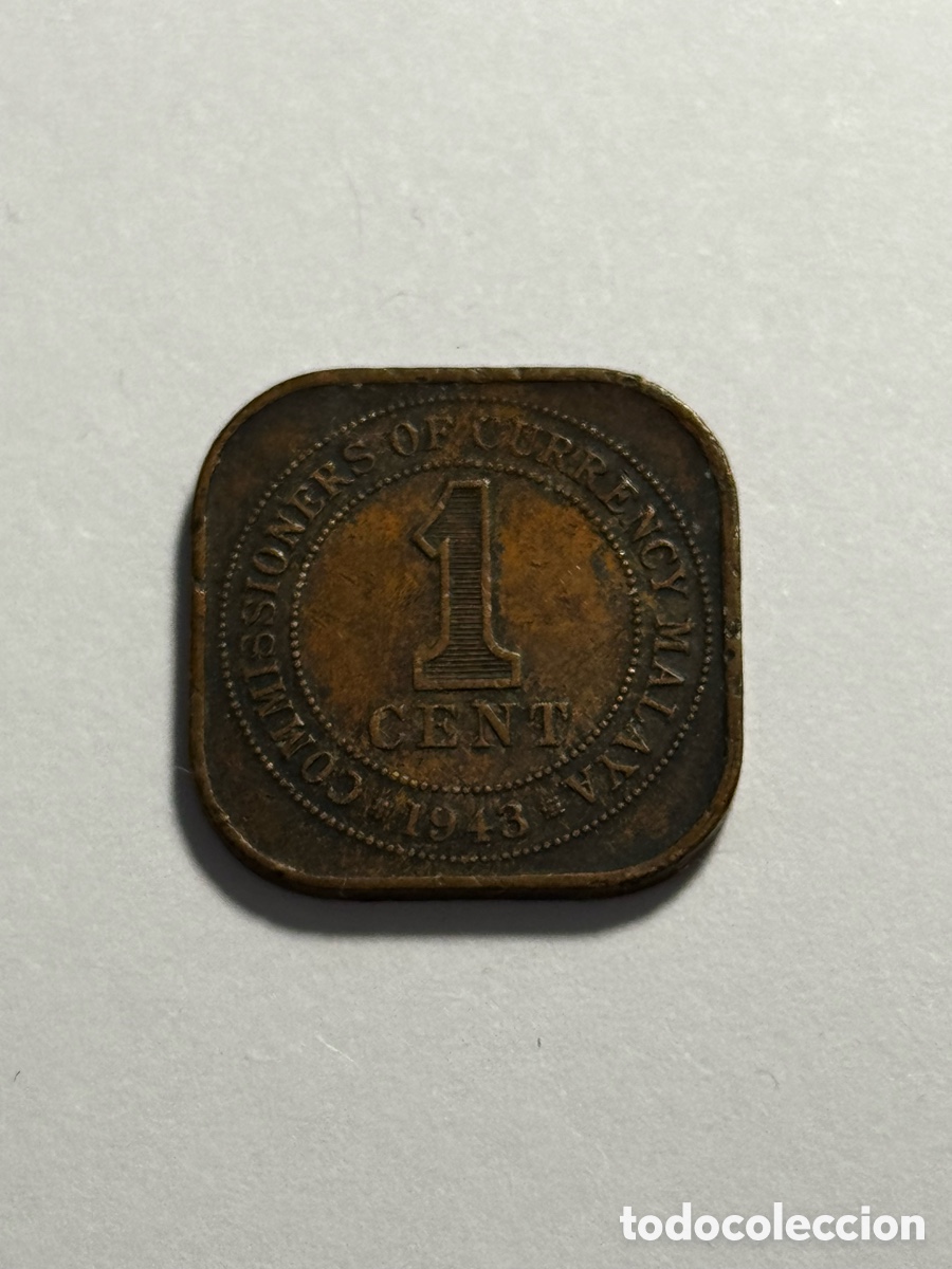 Monedas antiguas de Asia: 1 Centavo Malasia 1943 - Foto 2
