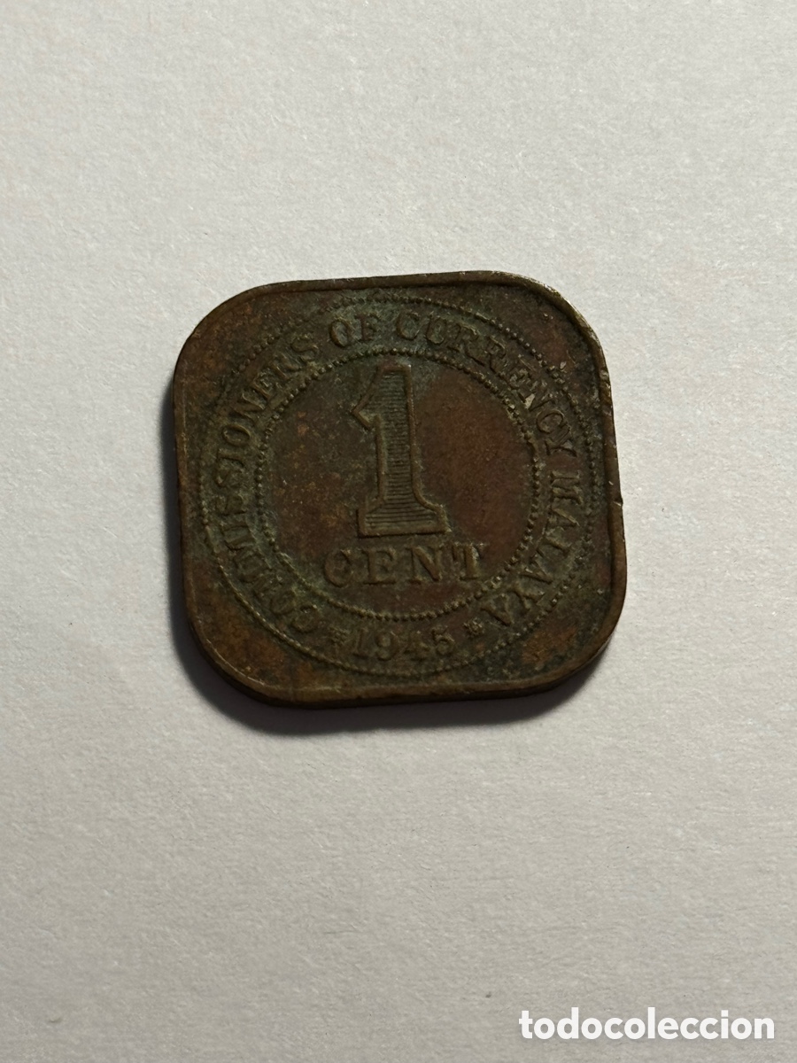 Monedas antiguas de Asia: Moneda de 1 centavo de malasia 1943 - Foto 2